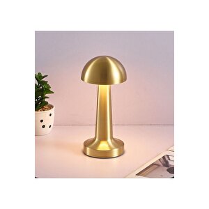 Modern Retro Gold Sarı Dokunmatik Usb Şarjlı Dekoratif Masa Lambası 3 Renk Kademeli Abajur