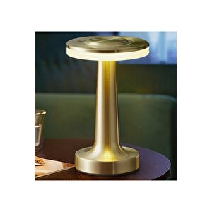 Modern Led Masa Lambası Dokunmatik Abajur 6 Mod Kademeli Şarjlı Bakır