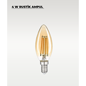 4w Rustik Ampul 2700k (amber Işık) E14 Duy