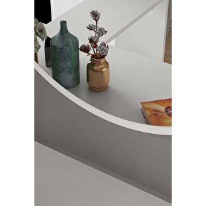 Rossi 60 Cm Dekoratif Yuvarlak Beyaz Ayna
