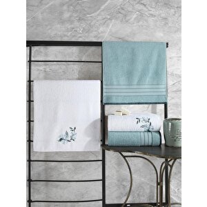 %100 Pamuk Hamam Havlu Seti Colorful Mint-beyaz