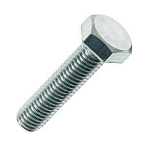 Civtec Din 933 Akb Tam Diş 8.8 Kalite Çelik Cıvata Beyaz 16x35 25 Adet