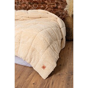 Tek Kişilik Peluş Yorgan Krem 155x215