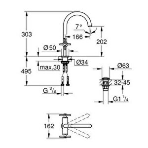 Atrio Lavabo Bataryası L-boyut - 21144gl0