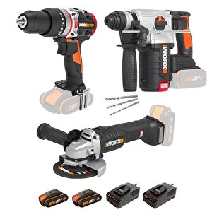 Wxks6 Wx354.9 + Wx380.9 + Wx812.9 + Wa3601 20v/2ah Pro Kombo Set