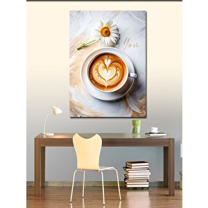 Kanvas Tablo Kahve Fincanı Ve Çiçek 100x140 cm