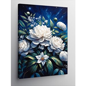 Kanvas Tablo Beyaz Çiçekler 70x100 cm