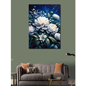 Kanvas Tablo Beyaz Çiçekler 70x100 cm