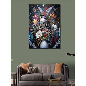Kanvas Tablo Vazodaki Çiçekler Ve Kuşlar 100x140 cm