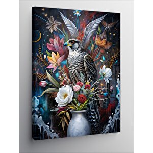 Kanvas Tablo Vazodaki Çiçekler Ve Kuşlar 70x100 cm
