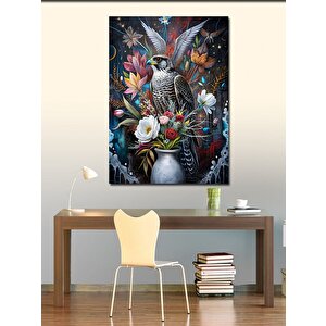 Kanvas Tablo Vazodaki Çiçekler Ve Kuşlar 70x100 cm