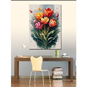 Kanvas Tablo Renkli Çiçekler 70x100 cm