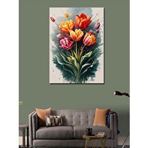Kanvas Tablo Renkli Çiçekler 70x100 cm