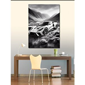 Kanvas Tablo Arazideki Spor Araba 100x140 cm