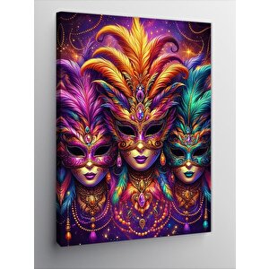 Kanvas Tablo Renkli Maskeler 100x140 cm