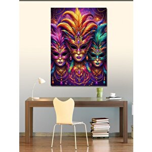 Kanvas Tablo Renkli Maskeler 100x140 cm