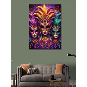 Kanvas Tablo Renkli Maskeler 100x140 cm