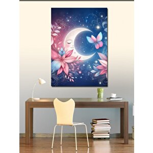 Kanvas Tablo Hilal Ve Çiçekler 70x100 cm