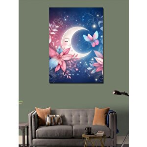 Kanvas Tablo Hilal Ve Çiçekler 70x100 cm