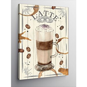 Kanvas Tablo Latte Kahve Temalı
