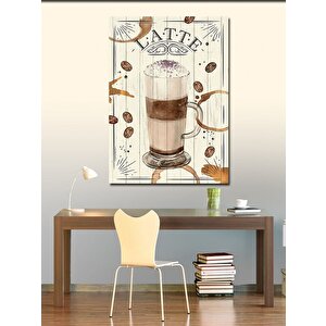 Kanvas Tablo Latte Kahve Temalı