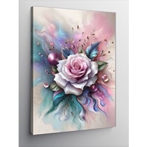 Kanvas Tablo Beyaz Pembe Gül 70x100 cm