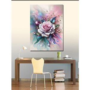 Kanvas Tablo Beyaz Pembe Gül 70x100 cm