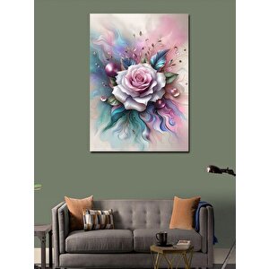 Kanvas Tablo Beyaz Pembe Gül 70x100 cm