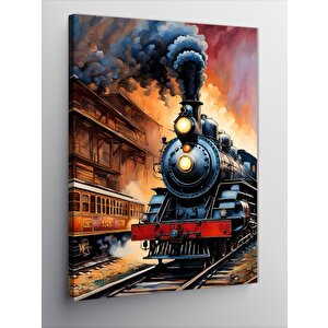 Kanvas Tablo Retro Tren