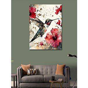 Kanvas Tablo Kırlangıç Ve Çiçekler 70x100 cm