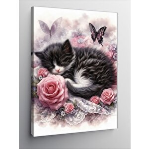 Kanvas Tablo Uyuyan Kedi 70x100 cm