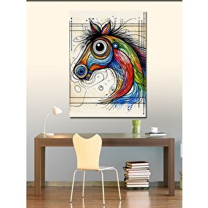 Kanvas Tablo Renkli At 70x100 cm