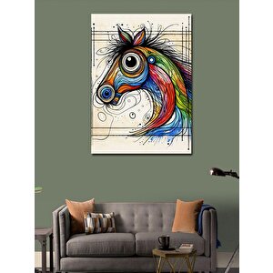 Kanvas Tablo Renkli At 70x100 cm