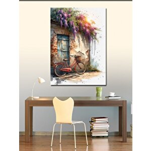 Kanvas Tablo Retro Kırmızı Bisiklet 100x140 cm