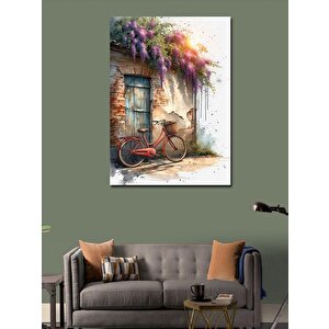 Kanvas Tablo Retro Kırmızı Bisiklet 100x140 cm