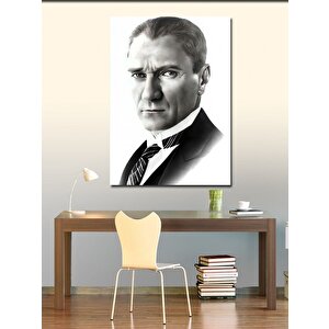 Kanvas Tablo Siyah Beyaz Mustafa Kemal Atatürk