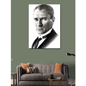 Kanvas Tablo Siyah Beyaz Mustafa Kemal Atatürk
