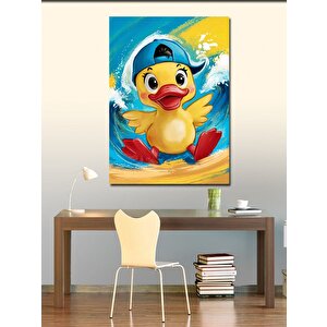 Kanvas Tablo Tek Boynuzlu At Ve Çiçekler 70x100 cm