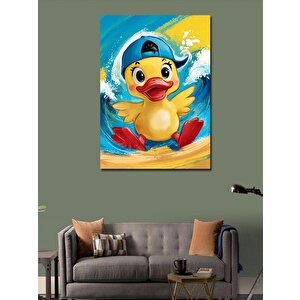 Kanvas Tablo Tek Boynuzlu At Ve Çiçekler 70x100 cm
