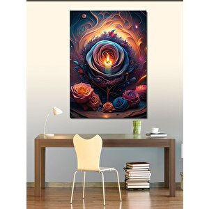 Kanvas Tablo Güller Ve Mum 70x100 cm