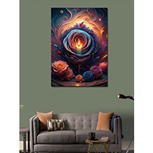 Kanvas Tablo Güller Ve Mum 70x100 cm