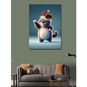 Kanvas Tablo Padişah Obur Kedi 100x140 cm