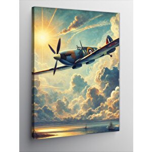 Kanvas Tablo Retro Uçak 100x140 cm