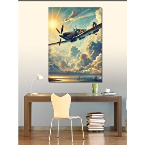Kanvas Tablo Retro Uçak 100x140 cm