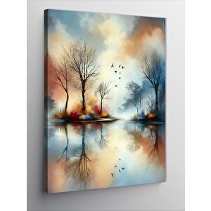 Kanvas Tablo Göl Ve Kurumuş Ağaçlar 70x100 cm