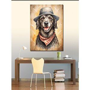 Kanvas Tablo Şapkalı Sevimli Köpek