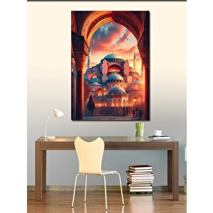 Kanvas Tablo Gün Batımı Cami Manzarası 70x100 cm