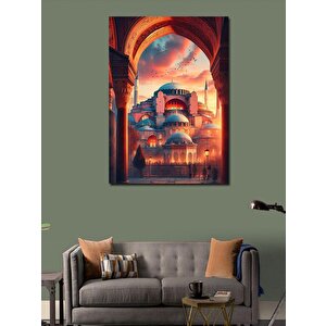 Kanvas Tablo Gün Batımı Cami Manzarası 70x100 cm