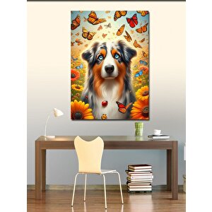 Kanvas Tablo Kelebekler Ve Köpek