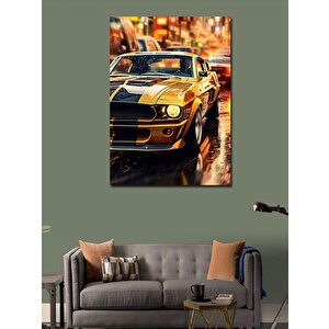 Kanvas Tablo Sarı Spor Araba 100x140 cm